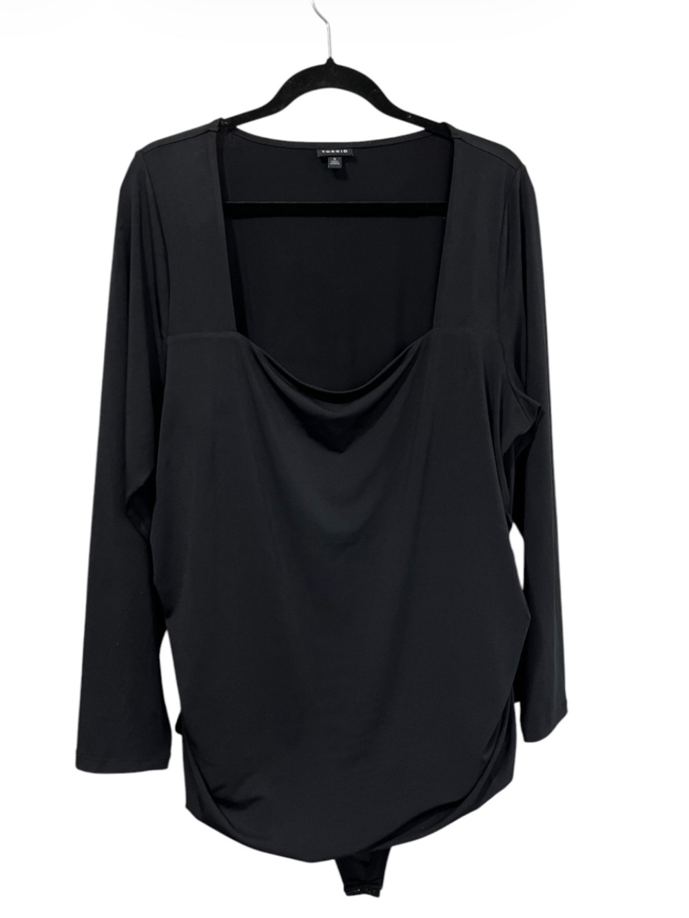 Torrid Black Square Neck Long-Sleeve Bodysuit